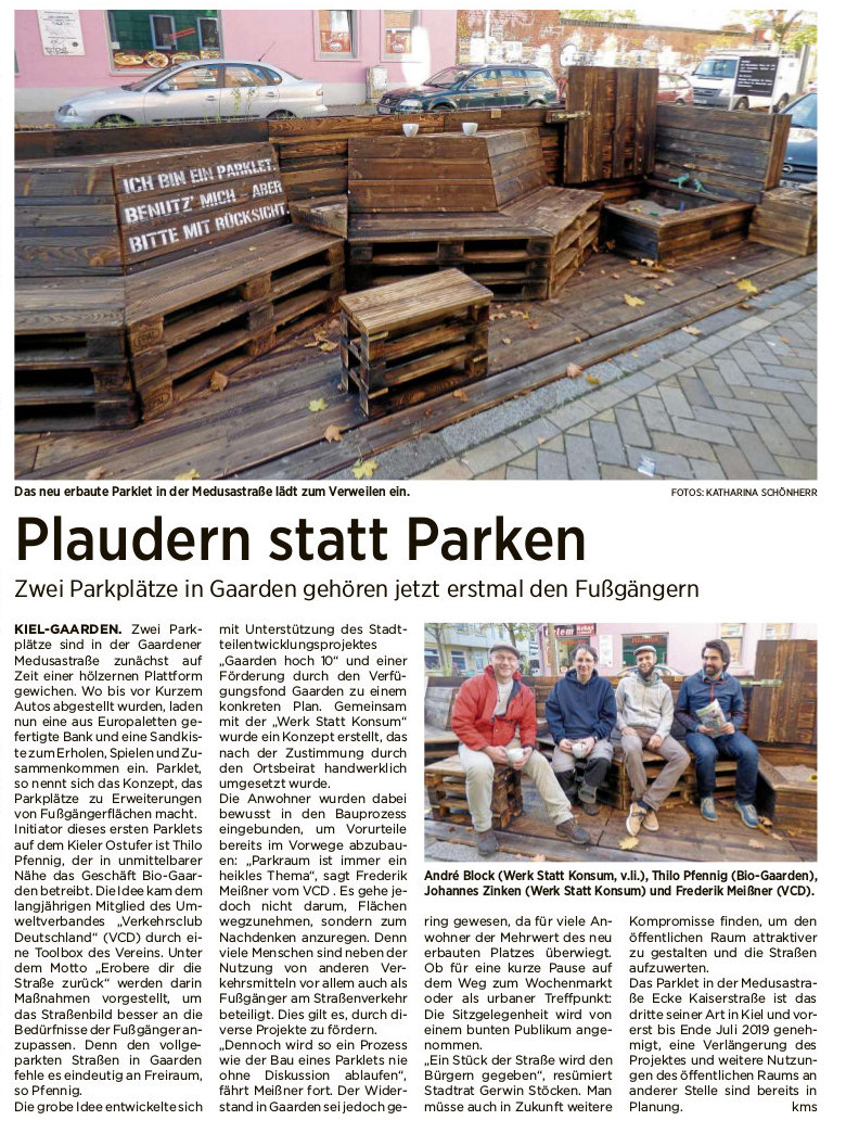 “Plaudern statt Parken”
